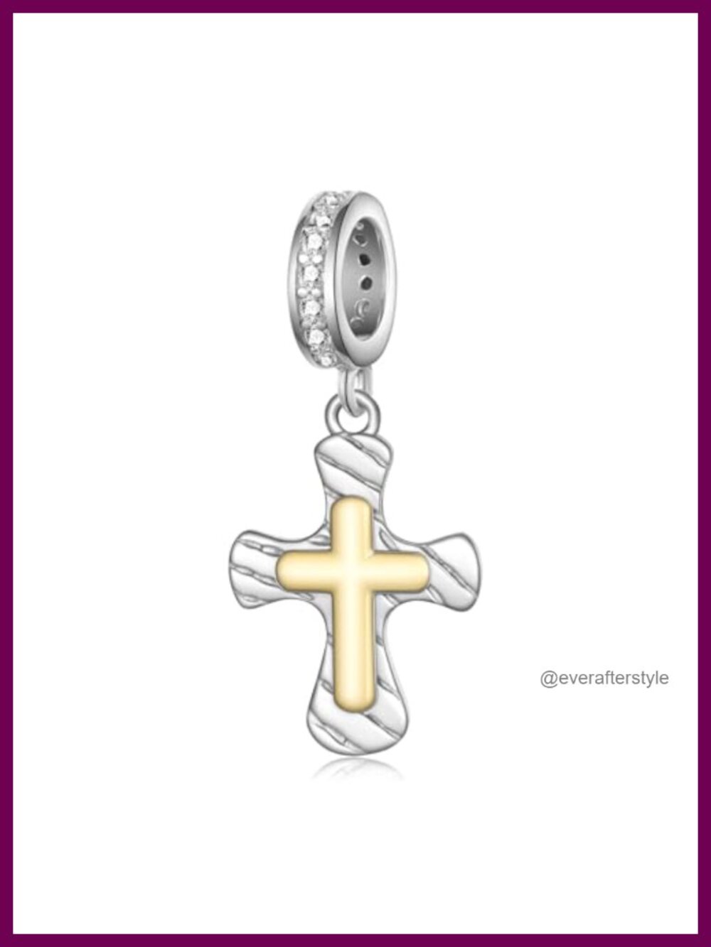 Chunky 925 Sterling Silver Cross Charm Bracelet Religious Gift
